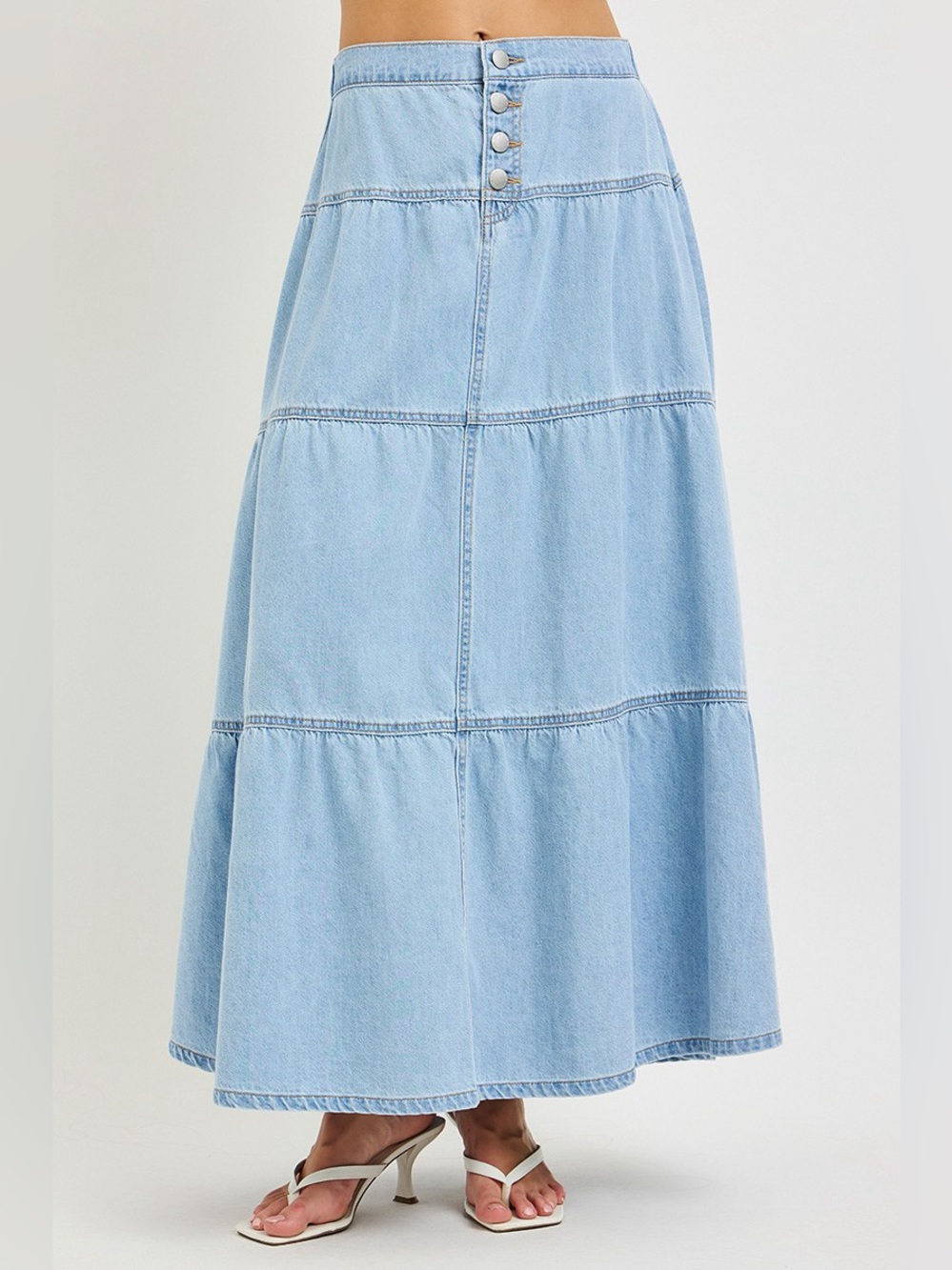 RISEN High Rise Ruffle Long Skirts